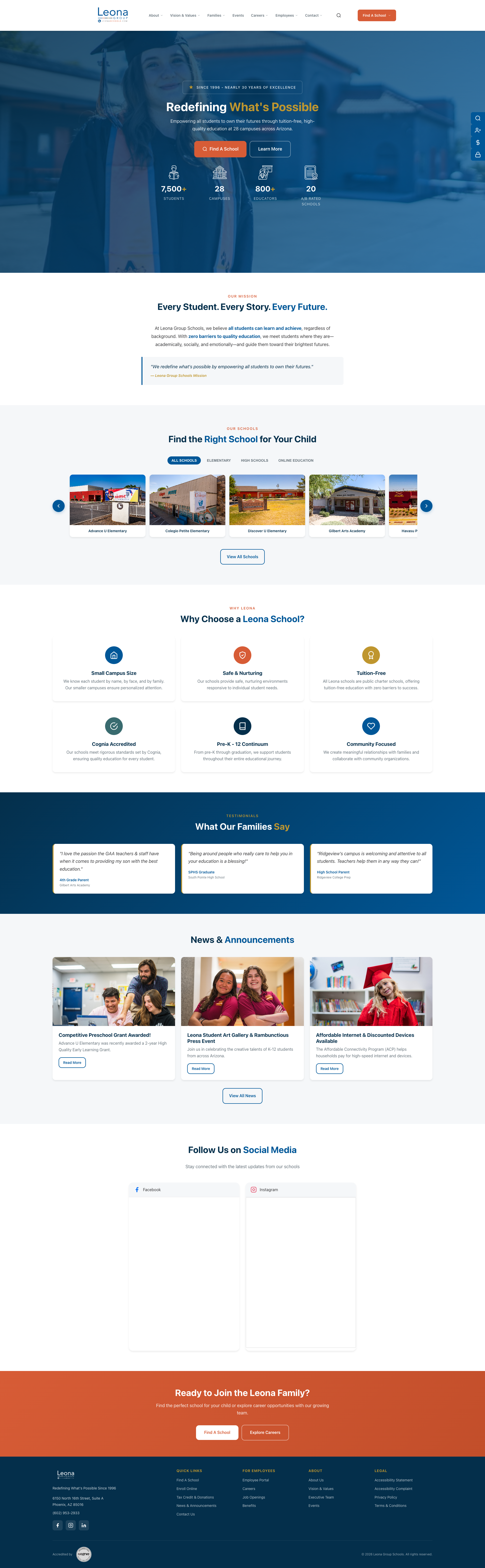 School Web Solutions Leona Homepage